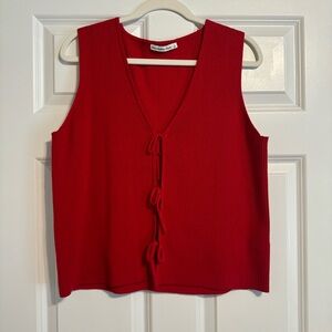 NWOT Abercrombie & Fitch Red Tank Top with Front Ties